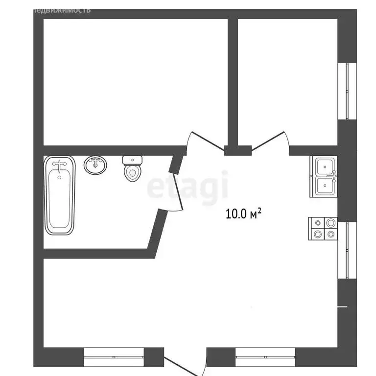 2-комнатная квартира: Ялта, Радужная улица, 7 (52.6 м) - Фото 1