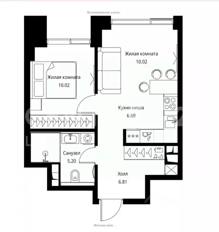 2-к кв. Москва Волоколамское ш., 95/2 (38.6 м) - Фото 2