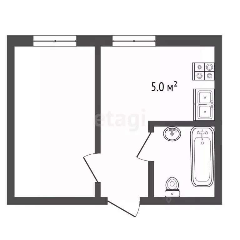 1-к кв. Самарская область, Самара пос. 113 километр, ул. Липяговская, ... - Фото 1