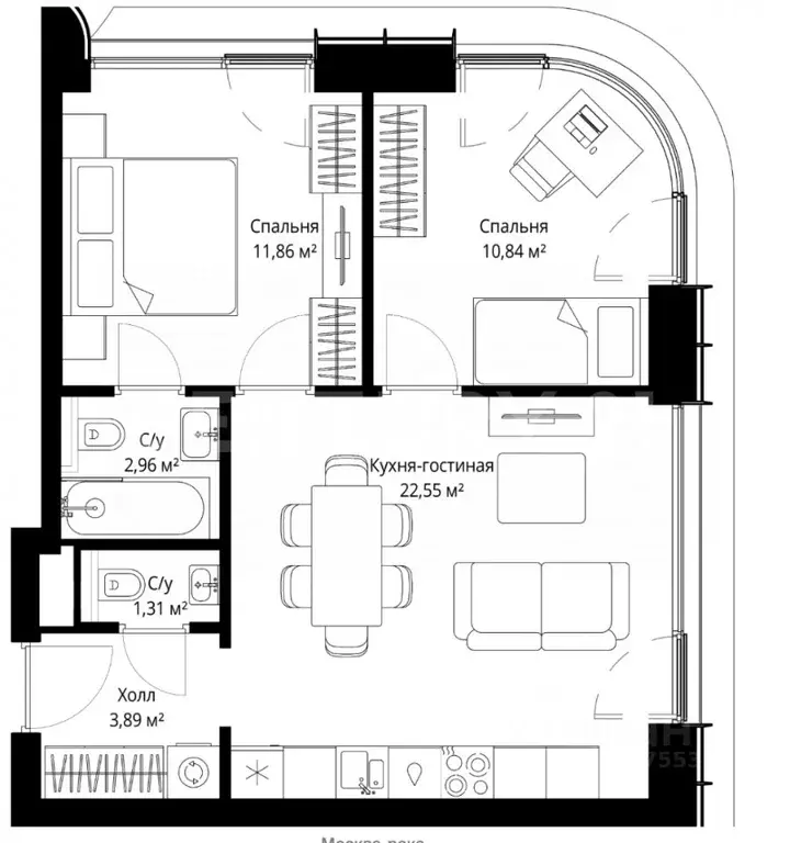2-к кв. Москва Волоколамское ш., 97 (52.3 м) - Фото 2