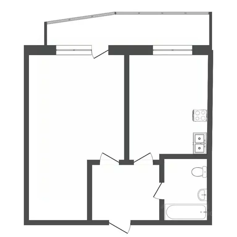 1-к кв. Тюменская область, Тюмень Мельничная ул., 83 (41.0 м) - Фото 2