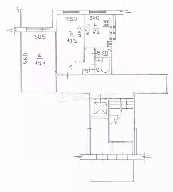 2-к кв. Новосибирская область, Новосибирск ул. Забалуева, 64 (45.2 м) - Фото 1