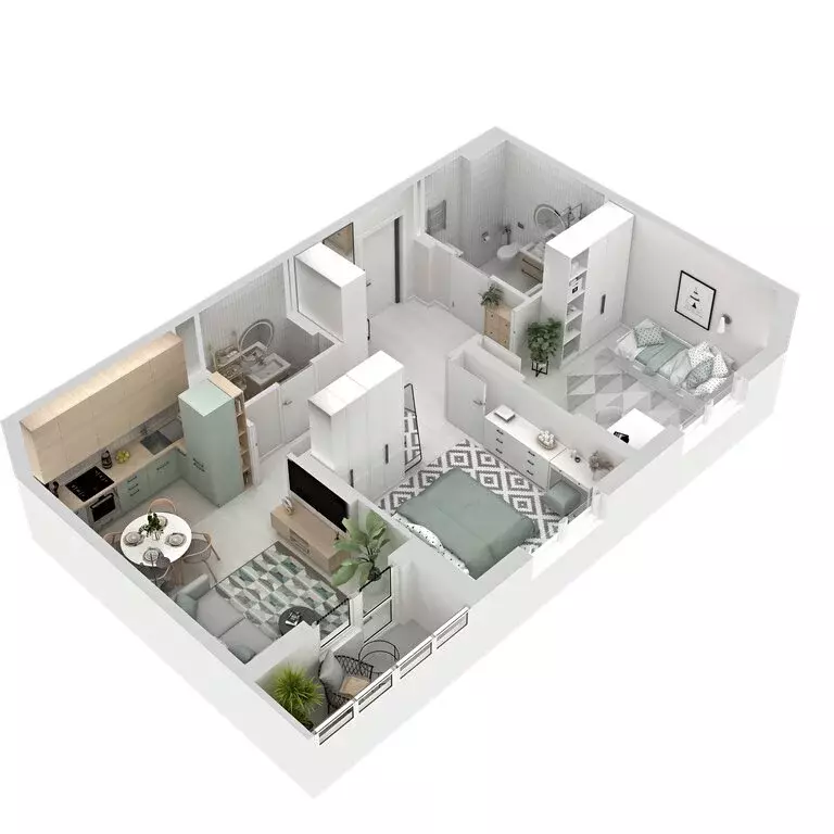 2-комнатная квартира: Екатеринбург, улица Софьи Перовской, 106А (58.52 ... - Фото 2