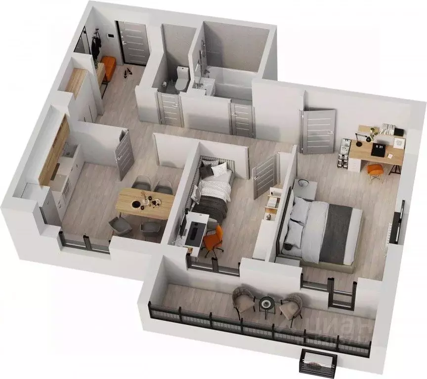 2-к кв. Татарстан, Альметьевск просп. Строителей, 70Б (63.3 м) - Фото 1