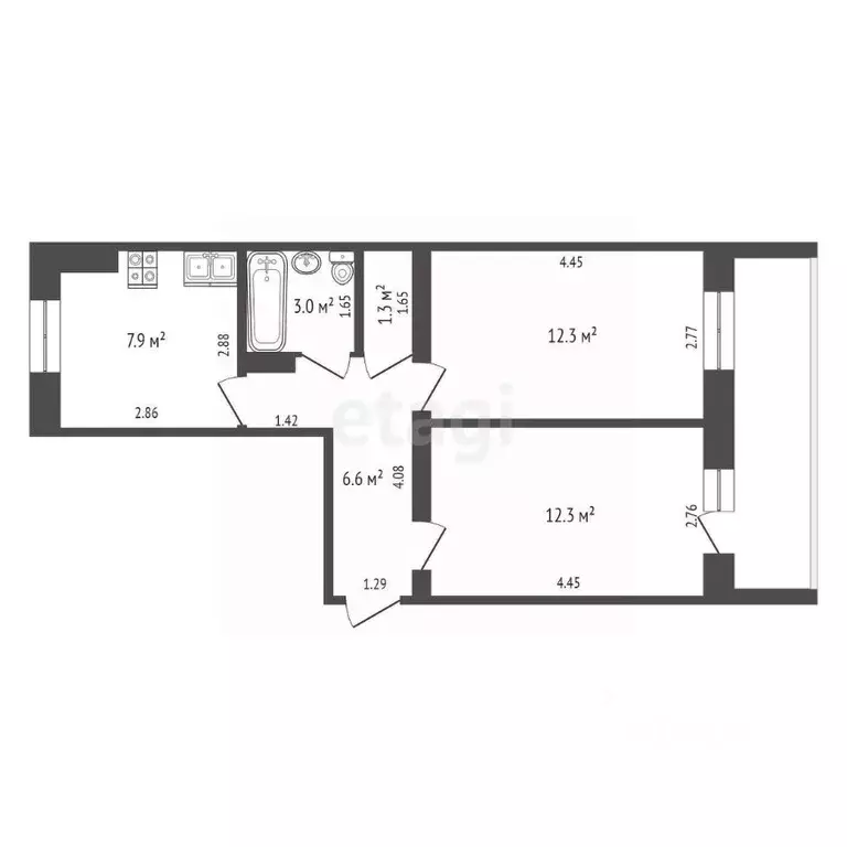 2-к кв. Крым, Красноперекопск 10-й мкр, 19 (47.0 м) - Фото 1