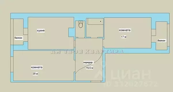 2-к кв. Московская область, Балашиха Заречная ул., 32 (79.0 м) - Фото 1