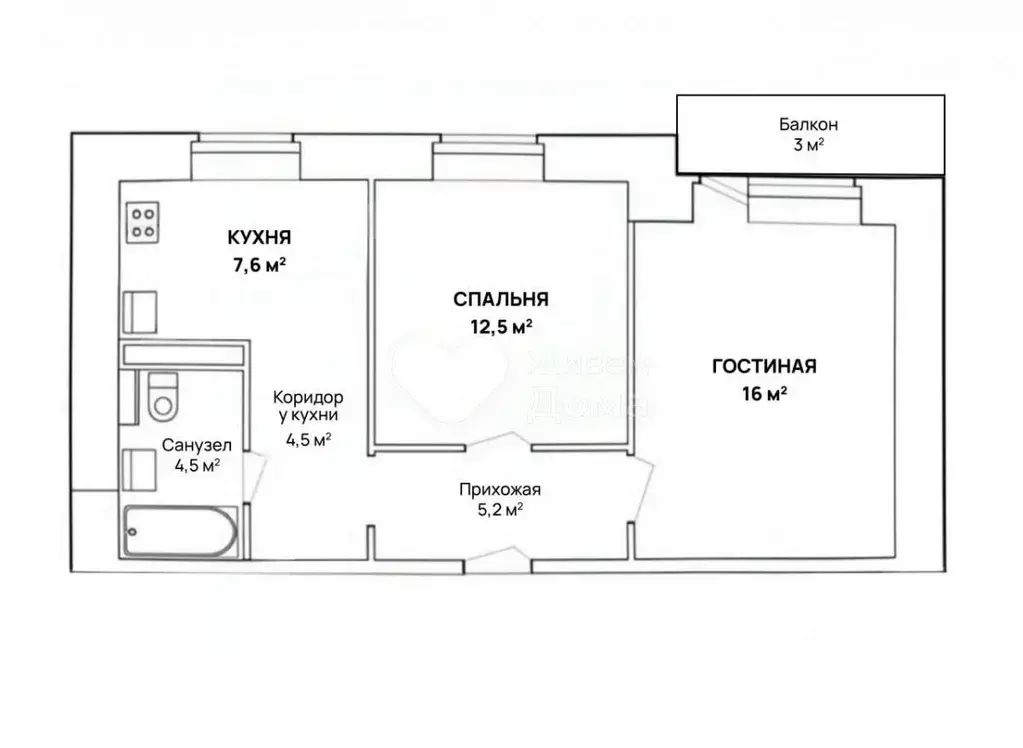 2-к кв. Волгоградская область, Волгоград ул. Академика Богомольца, 6 ... - Фото 2