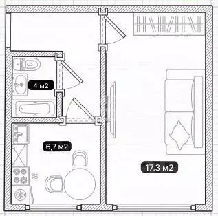 1-к кв. Омская область, Омск Городок Нефтяников мкр, ул. Волкова, 7 ... - Фото 1
