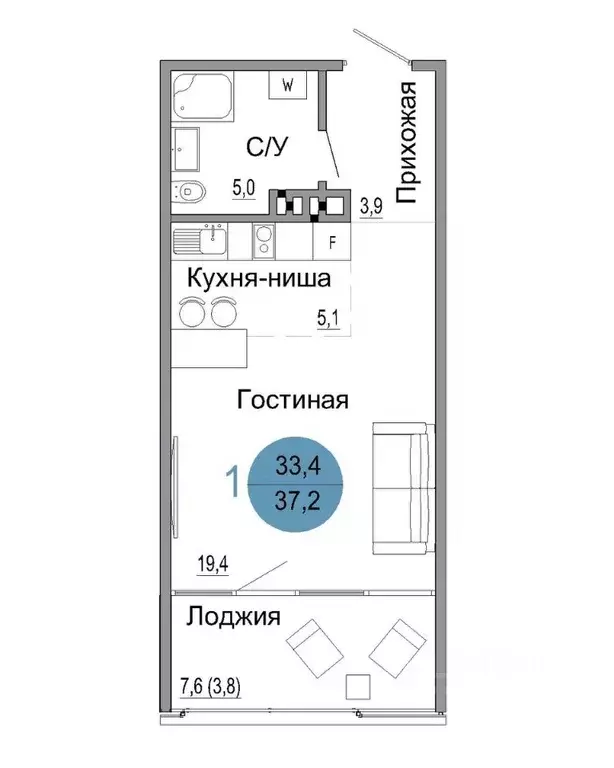 1-к кв. Крым, Керчь Белый город жилой комплекс (37.2 м) - Фото 0