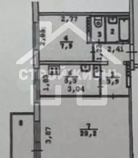 2-к. квартира, 43,1 м, 8/9 эт. - Фото 0