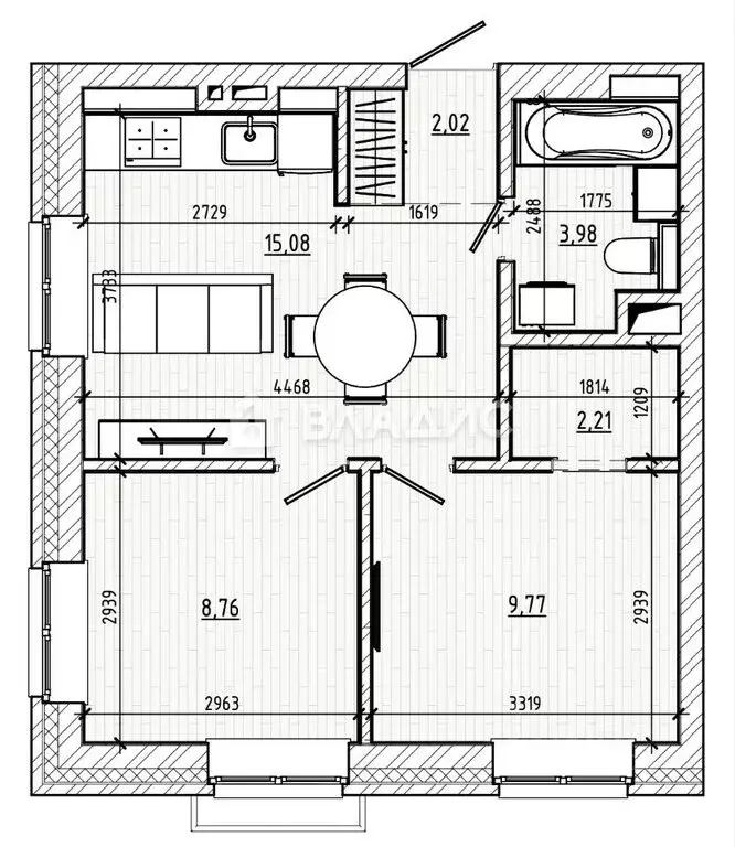 2-комнатная квартира: Новосибирск, улица Никитина, 128 (44 м) - Фото 0