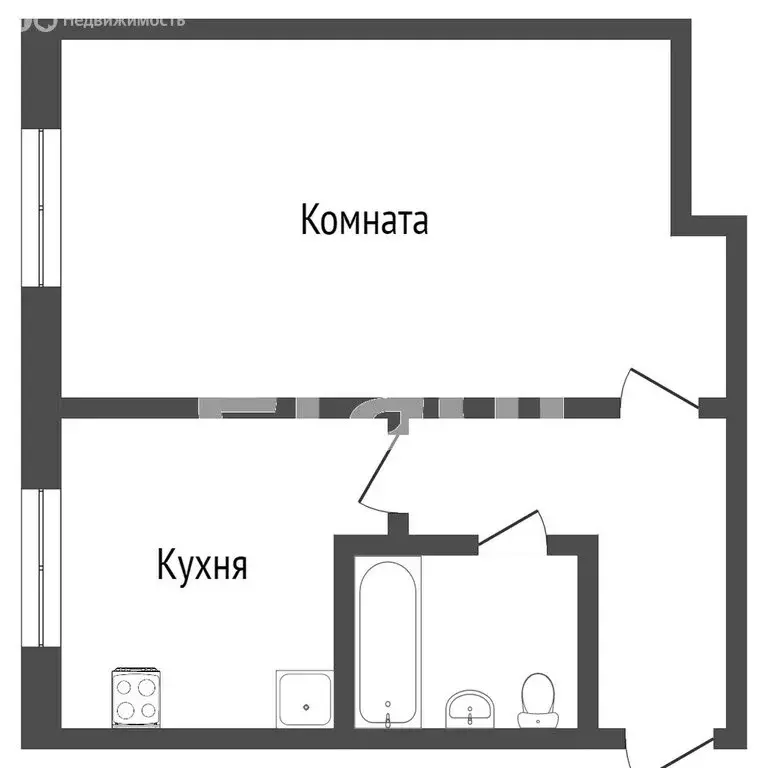 1-комнатная квартира: Вологда, улица Дзержинского, 27 (30 м) - Фото 0