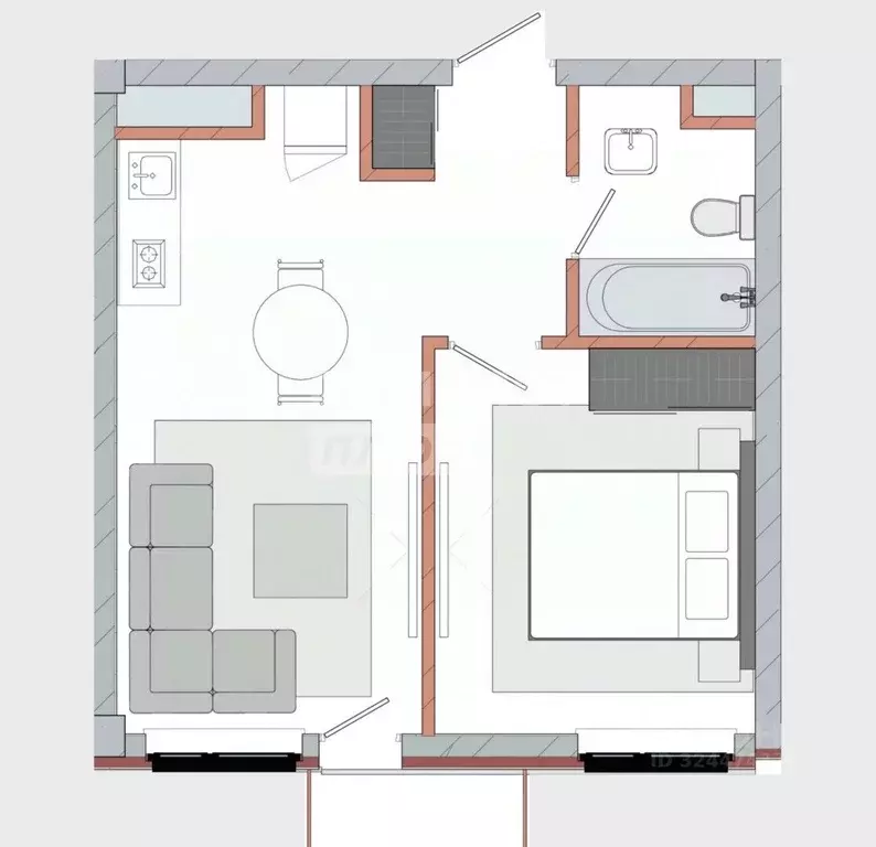 1-к кв. Кабардино-Балкария, Нальчик ул. Шогенова, 75 (36.0 м) - Фото 2