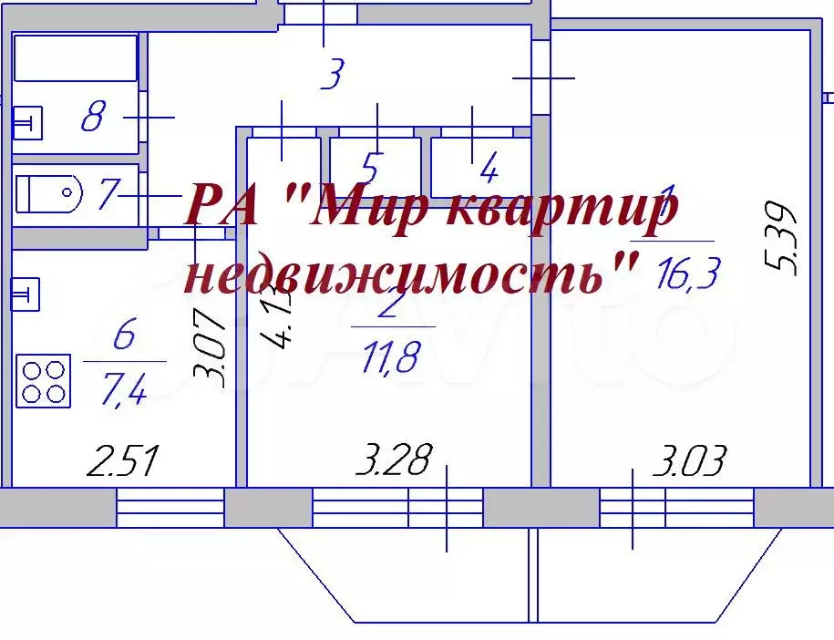 2-к. квартира, 48 м, 3/5 эт. - Фото 0