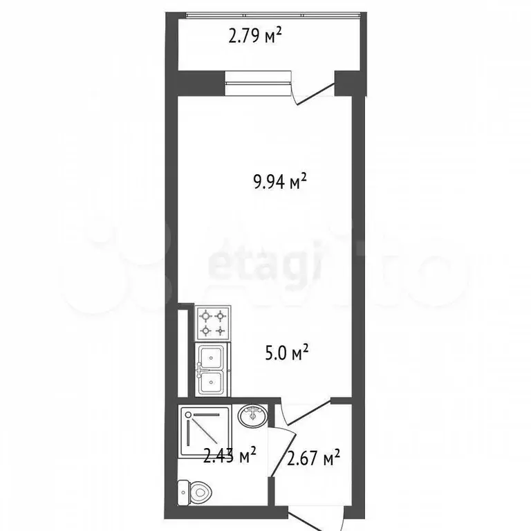Квартира-студия, 22,9 м, 16/18 эт. - Фото 0