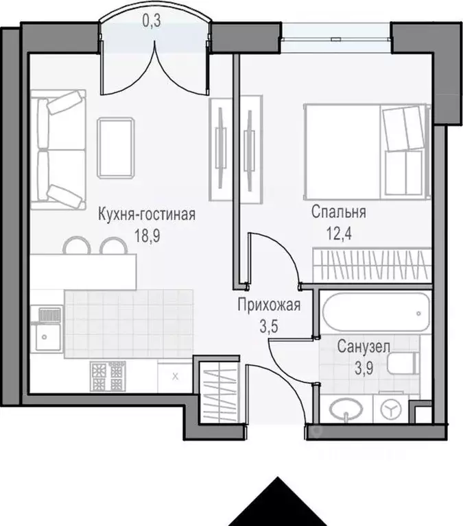 1-к кв. Москва ул. Академика Королева, 21 (39.0 м) - Фото 0