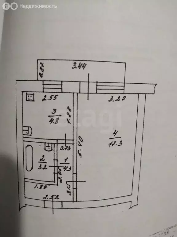1-комнатная квартира: Новый Оскол, Дорожная улица, 3А (29.6 м) - Фото 0