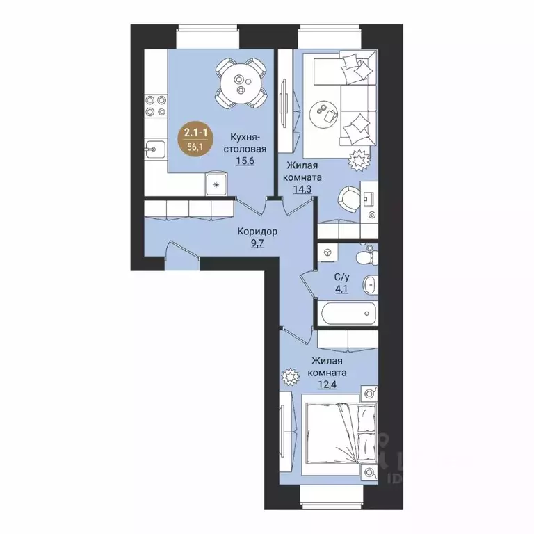 2-к кв. Вологодская область, Вологда Старое ш. (56.1 м) - Фото 1