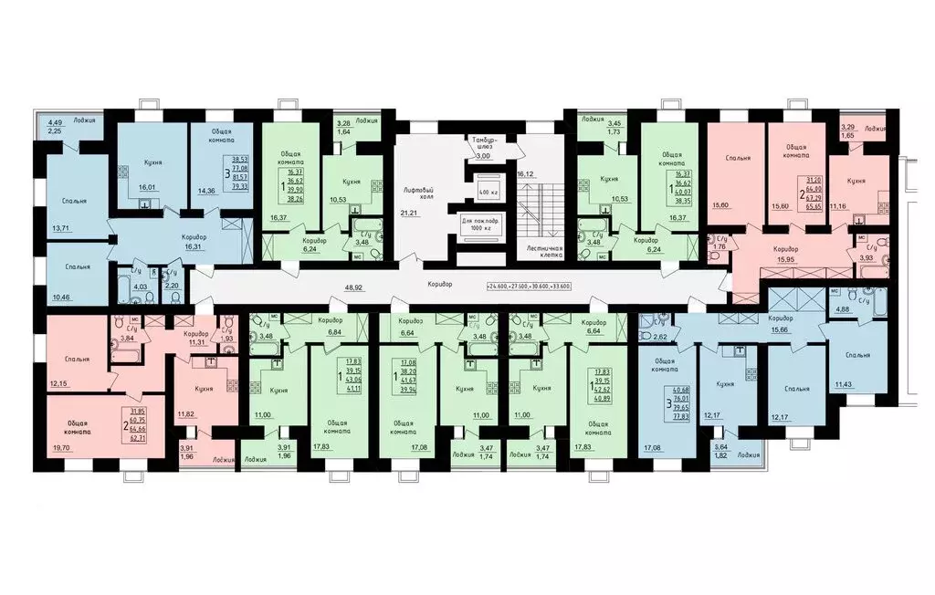 2-комнатная квартира: Уфа, улица Михаила Зайцева, 8 (66.1 м) - Фото 2