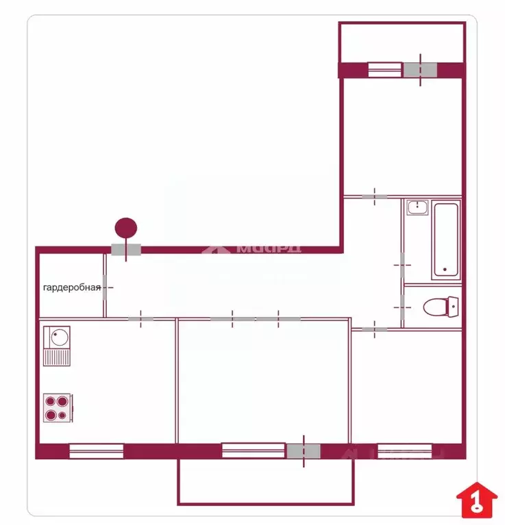 3-к кв. Омская область, Омск Городок Нефтяников мкр, ул. Строителей, ... - Фото 2
