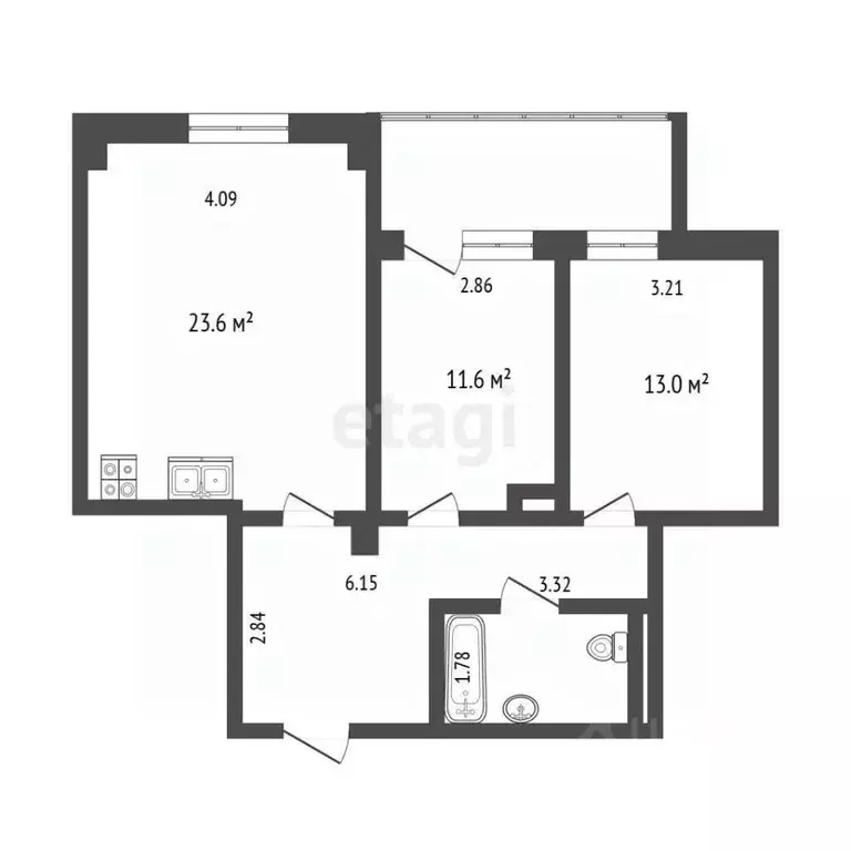 2-к кв. Тюменская область, Тюмень Таврическая ул., 9к4 (64.1 м) - Фото 1