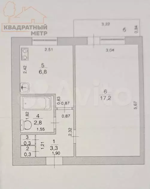 1-к. квартира, 32 м, 2/5 эт. - Фото 0