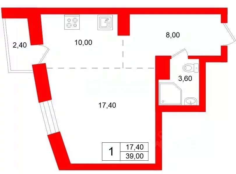 1-к кв. Санкт-Петербург просп. Королева, 21к1 (39.0 м) - Фото 2