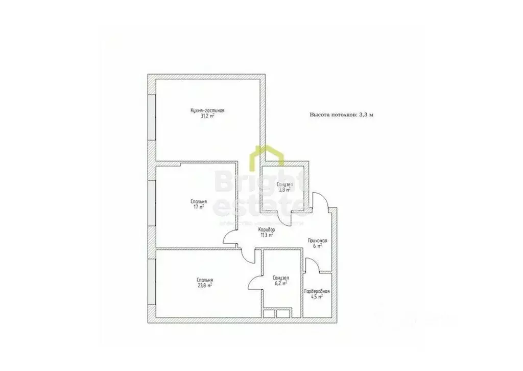 Квартира, 3 комнаты, 105.2 м - Фото 1