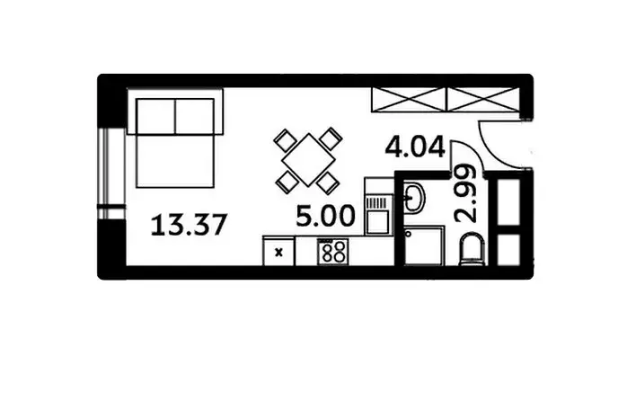 Продаётся квартира-студия, 25.4 м - Фото 0