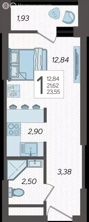 Квартира-студия: Сочи, микрорайон Бытха, Ясногорская улица, 16/2к10 ... - Фото 1