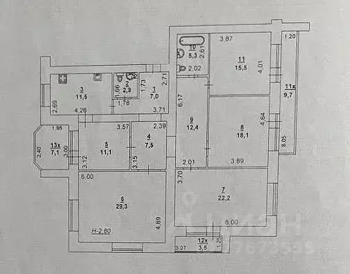 4-к кв. Ростовская область, Ростов-на-Дону Красноармейская ул., 13/95 ... - Фото 2