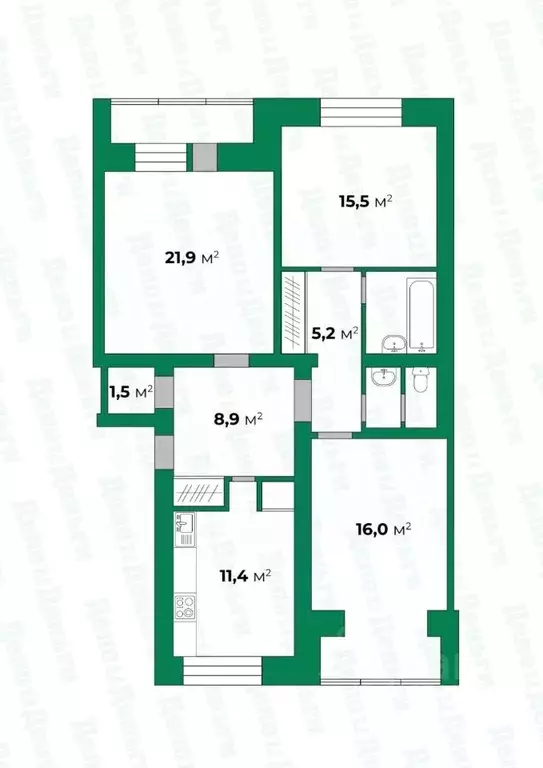 3-к кв. Кировская область, Киров ул. Карла Либкнехта, 83 (90.0 м) - Фото 1