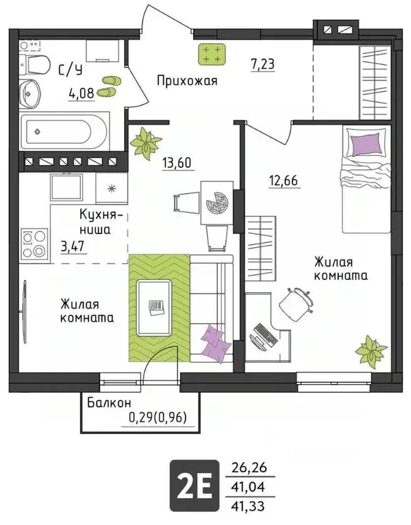 2-к кв. Пермский край, Пермь Верхне-Вишерская ул., 40 (41.33 м) - Фото 1