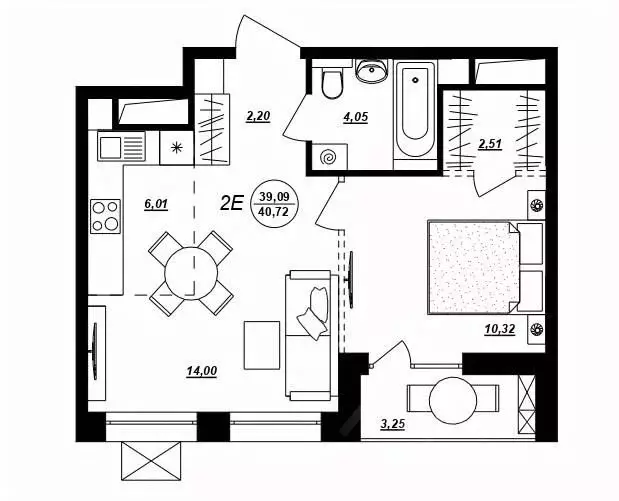 2-к кв. Хабаровский край, Хабаровск ул. Демьяна Бедного (40.72 м) - Фото 1