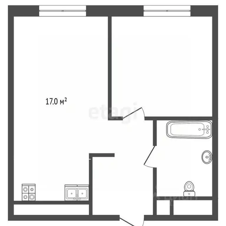 2-к кв. Тюменская область, Тюмень Интернациональная ул., 199к10 (38.0 ... - Фото 1