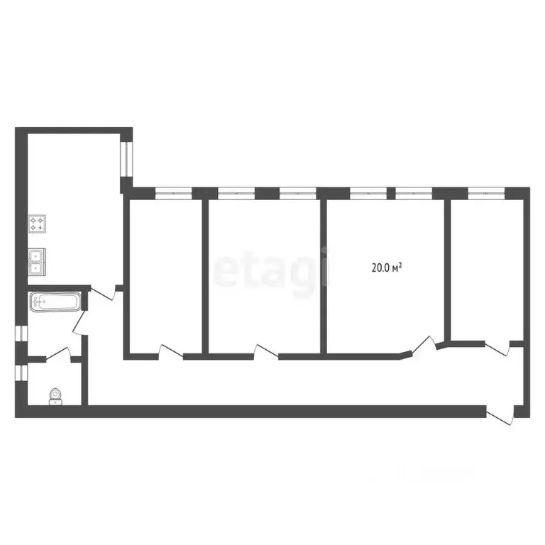 Комната Санкт-Петербург Нарвский просп., 16 (20.1 м) - Фото 1