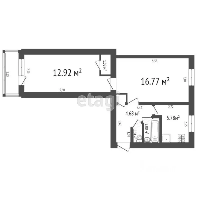 2-к кв. Ульяновская область, Сурское рп ул. Энгельса, 57 (43.6 м) - Фото 1