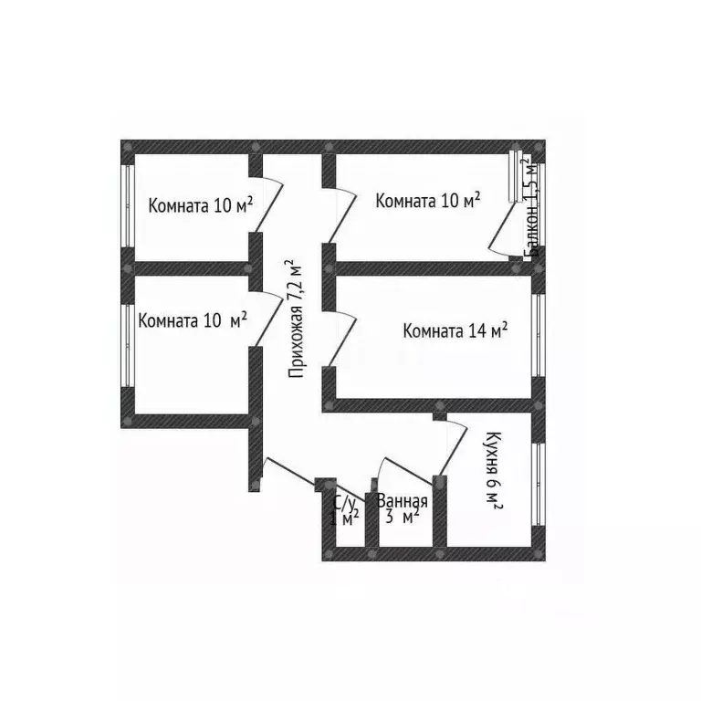 4-к кв. Адыгея, Майкоп ул. Ленина, 4 (62.7 м) - Фото 2