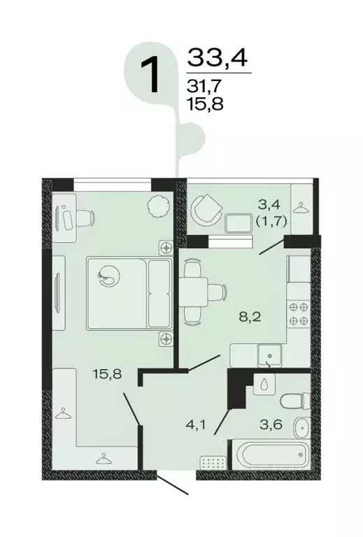 1-к кв. Краснодарский край, Новокубанск Капланово мкр, Эво жилой ... - Фото 1