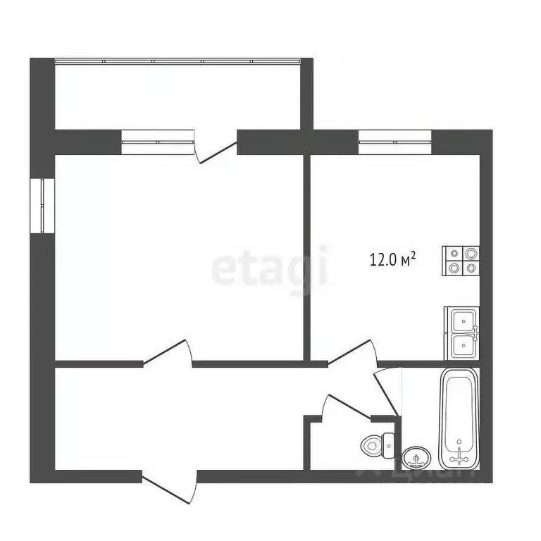 1-к кв. Владимирская область, Муром Владимирское ш., 12А (41.3 м) - Фото 1