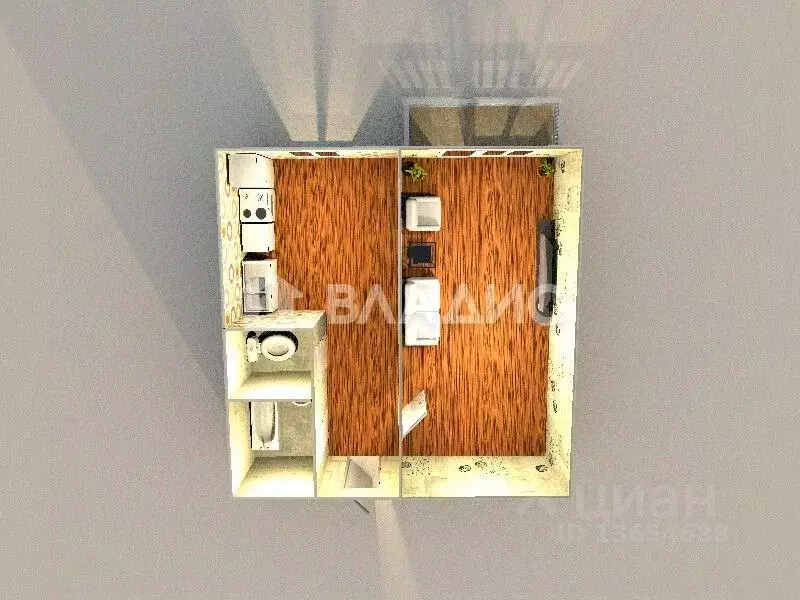 1-к кв. Иркутская область, Ангарск 6А мкр, 43 (32.7 м) - Фото 1