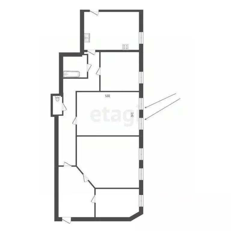 Комната Санкт-Петербург Греческий просп., 15 (18.0 м) - Фото 0