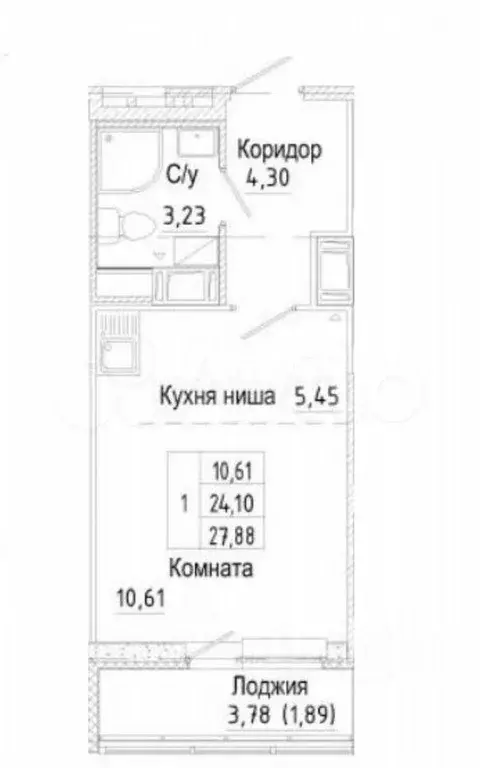 Квартира-студия, 28 м, 19/24 эт. - Фото 0