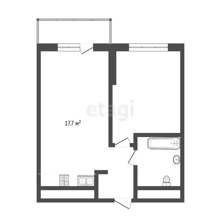1-комнатная квартира: Тюмень, Краснооктябрьская улица, 4Ак2 (38.5 м) - Фото 1