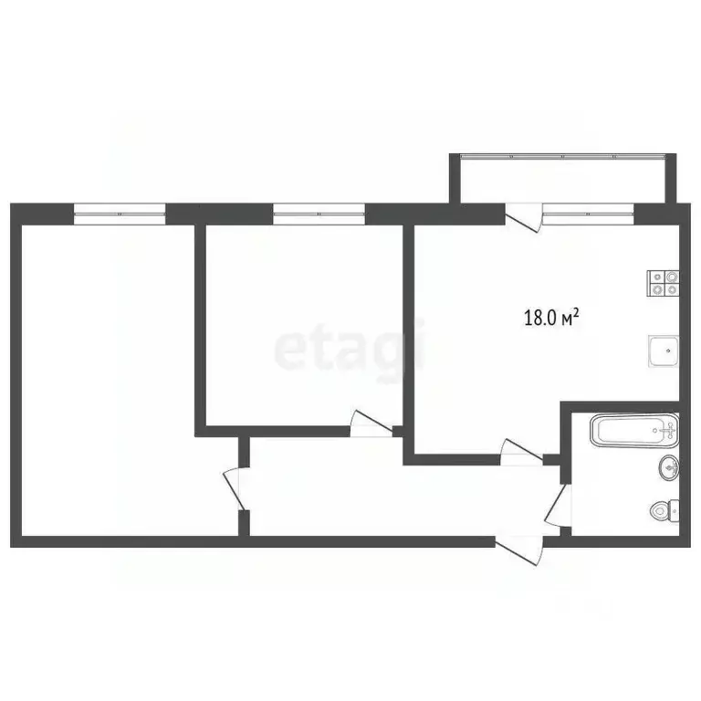 2-к кв. Архангельская область, Архангельск ул. Урицкого, 20 (51.4 м) - Фото 1