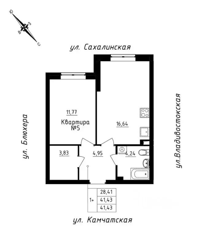 1-к кв. свердловская область, екатеринбург ул. кронштадтская (41.43 м) - Фото 0