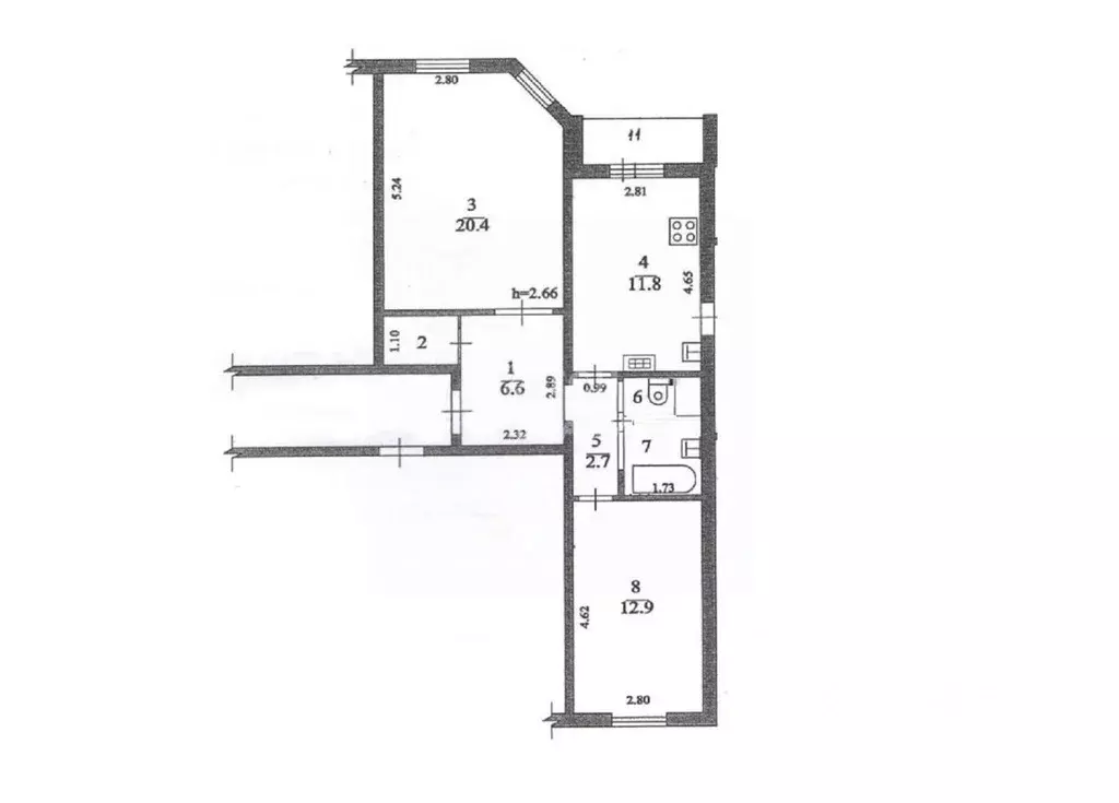 2-к кв. Московская область, Щелково Центральная ул., 94 (59.5 м) - Фото 2