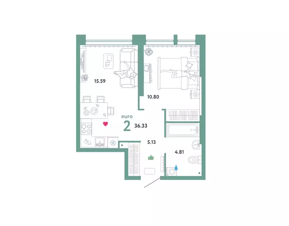 1-комнатная квартира: Екатеринбург, Сибирский тракт, 24Д (36.6 м) - Фото 1