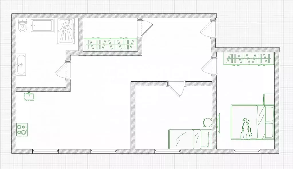 3-к кв. Омская область, Омск просп. Карла Маркса, 10 (71.0 м) - Фото 2