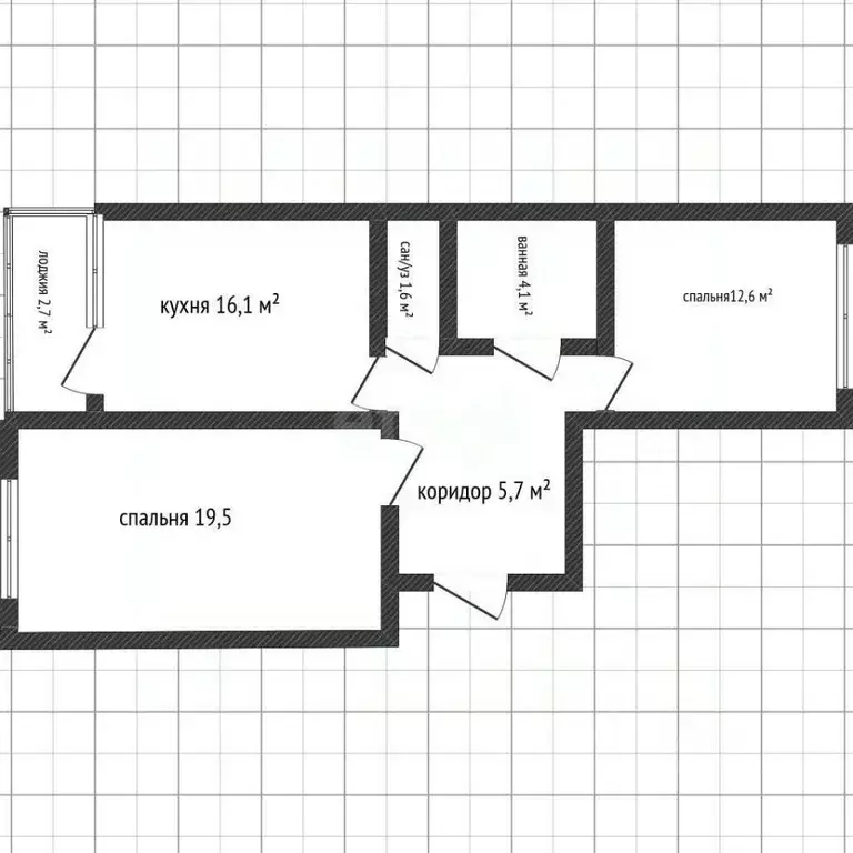 2-к кв. Адыгея, Майкоп ул. Олега Цокова, 2 (62.3 м) - Фото 2